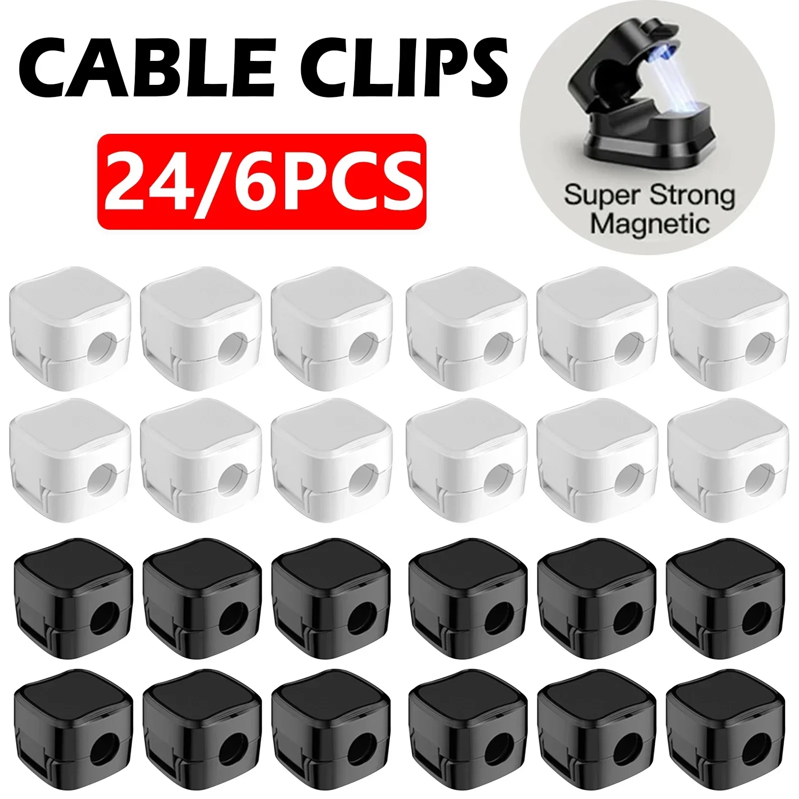 Wall Anchor Plastic - Clips organizadores de cables magnéticos, gestión