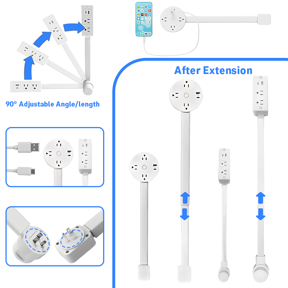 Wall Anchor Plastic - Extensor de Enchufes Eléctricos, Adaptador de