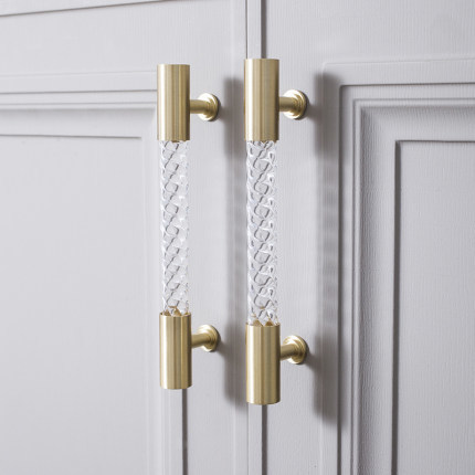 Home Improvement By - Tiradores trenzados de acrílico y latón
